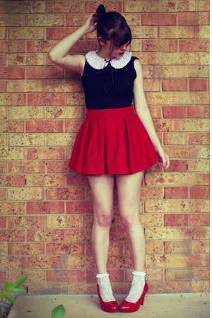 ruby red wholesale skirt - white vintage socks