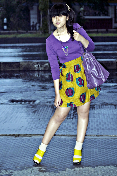 purple Topshop dress - yellow