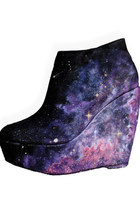 SH-013 2012 New Fashion Woman Galaxy Cosmic Space Print Hand-painted canvas Low