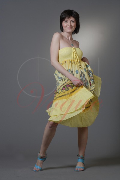 yellow dress - blue shoes - yellow accessories - blue meli melo ...