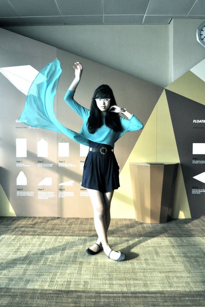 Turquoise Blue Sheer The Scarlet Room Capes, Navy Rompers, Black ...