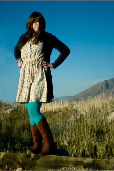 beige Kimchi Blue dress - black BDG sweater - blue Urban Outfitters necklace - g lauren conrad urban outfitters sweater. beige Kimchi Blue dress - black BDG sweater - blue Urban Outfitters necklace - g