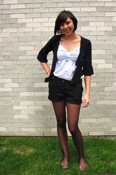 H&M top - sweater - H&M shorts - calvin klein stockings - Jessica Simpson 